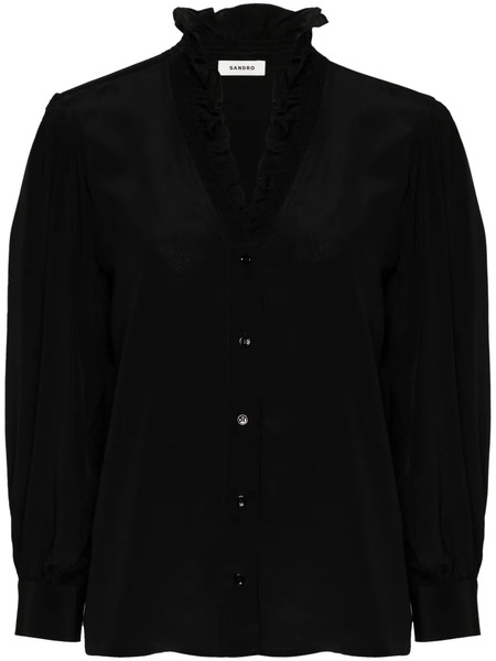  Sandro Silk Shirt - Black 