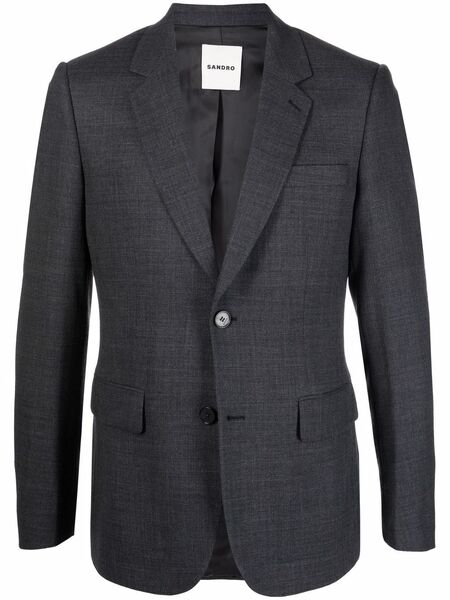  Sandro Single-breasted Wool Suit Jacket - Grey 