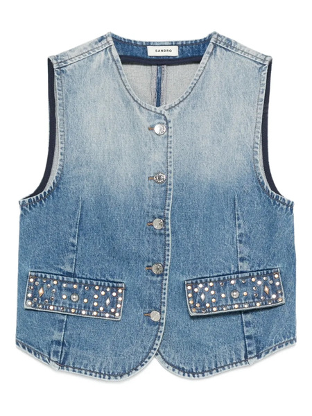  Sandro Sleeveless Jacket - Blue 