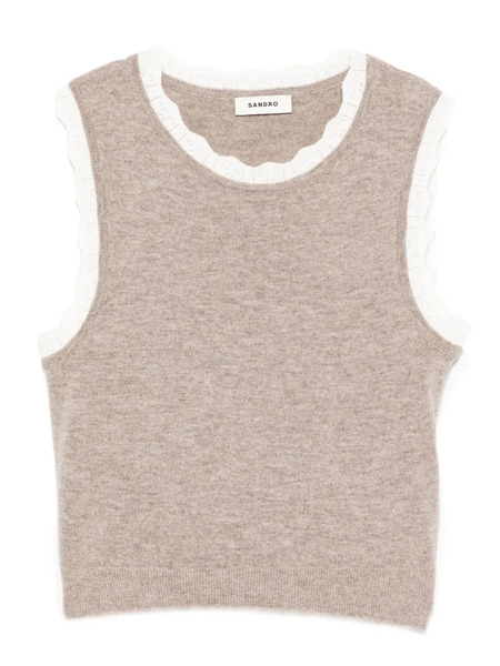  Sandro Sleeveless Top - Neutrals 