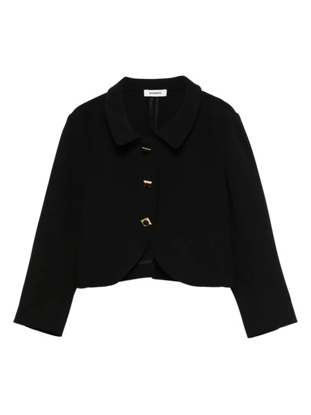  Sandro Square-buttons Cropped Jacket - Black 