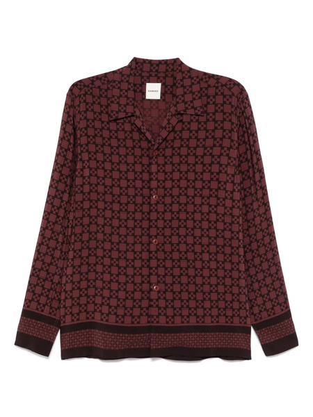  Sandro Square Cross-print Shirt - Brown 