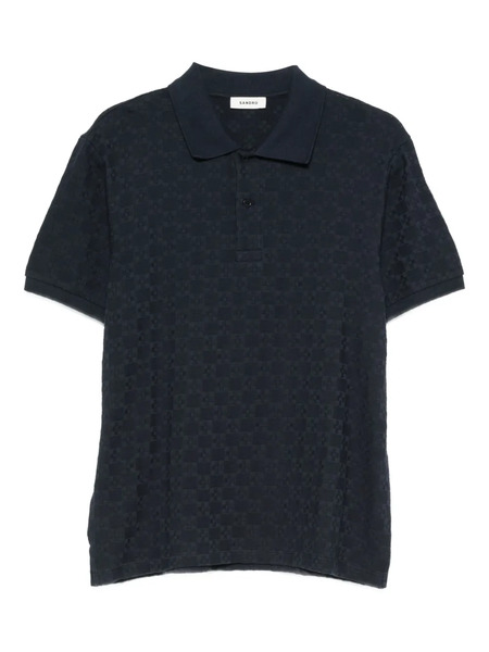  Sandro Square-pattern Polo Shirt - Blue 