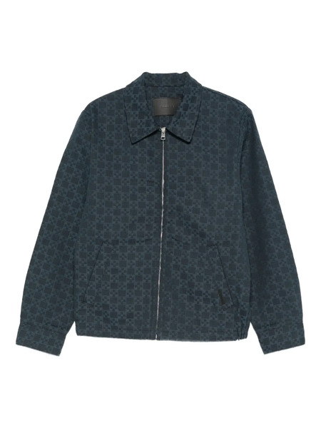  Sandro Square-pattern Shirt Jacket - Blue 