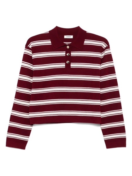  Sandro Striped-pattern Polo Top - Red 
