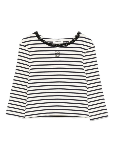  Sandro Striped-pattern Top - Neutrals 