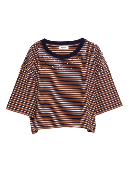  Sandro Striped T-shirt - Brown 