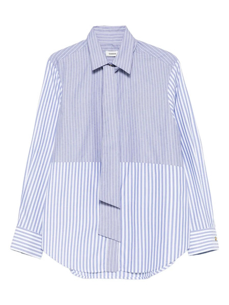  Sandro Striped Tie-neck Shirt - Blue 
