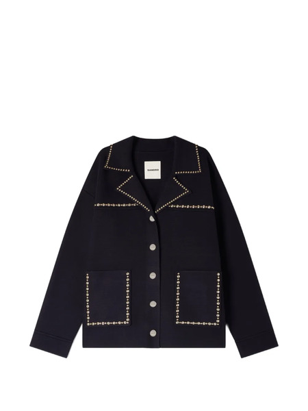  Sandro Stud-embellished Cardigan - Blue 