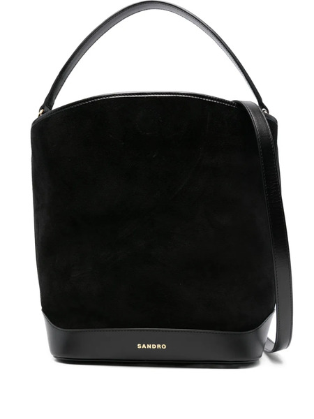  Sandro Suede-leather Bucket Bag - Black 