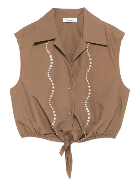  Sandro Tie-detail Shirt - Brown 