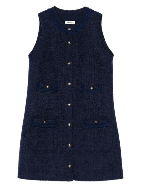  Sandro Tweed Flap-pocket Mini Dress - Blue 