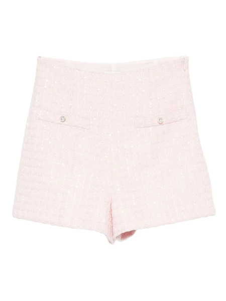  Sandro Tweed Sequin Shorts - Pink 