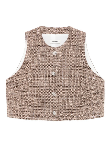  Sandro Tweed Vest - Brown 