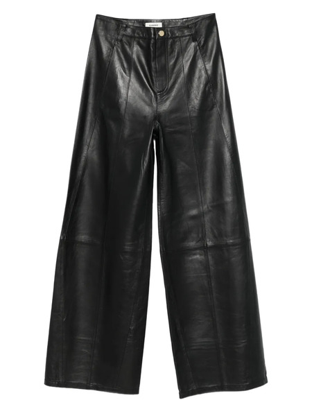  Sandro Wide-leg Leather Trousers - Black 