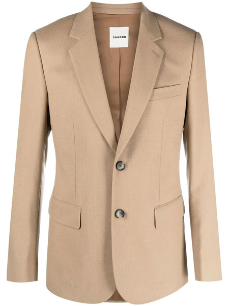  Sandro Wool Suit Jacket - Neutrals 