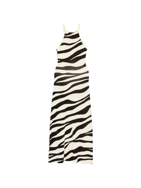  Sandro Zebra-print Knitted Maxi Dress - Neutrals 