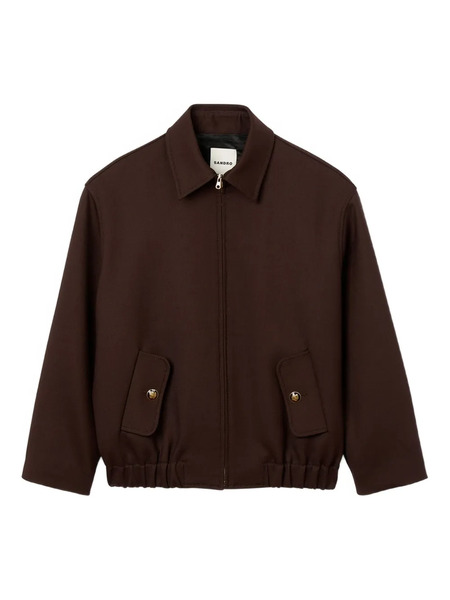  Sandro Zip-fastening Elasticated-hem Jacket - Brown 