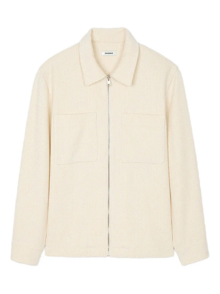  Sandro Zip-front Corduroy Shirt Jacket - Neutrals 
