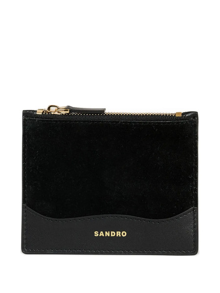  Sandro Zip-top Leather Cardholder - Black 