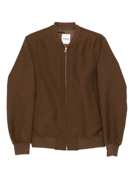  Sandro Zip-up Bomber Jacket - Brown 