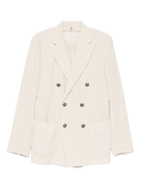  Santaniello Double-breasted Corduroy Blazer - Neutrals 