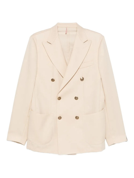  Santaniello Double-breasted Pocket Jacket - Neutrals 