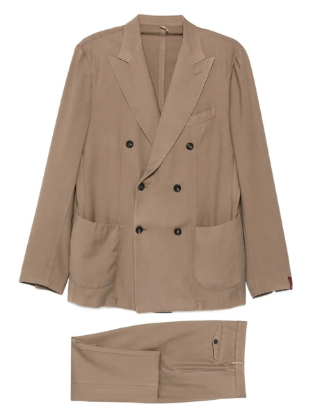  Santaniello Double-breasted Suit - Neutrals 