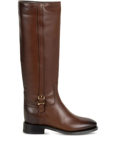  Santoni Buckle Leather Boots - Brown 