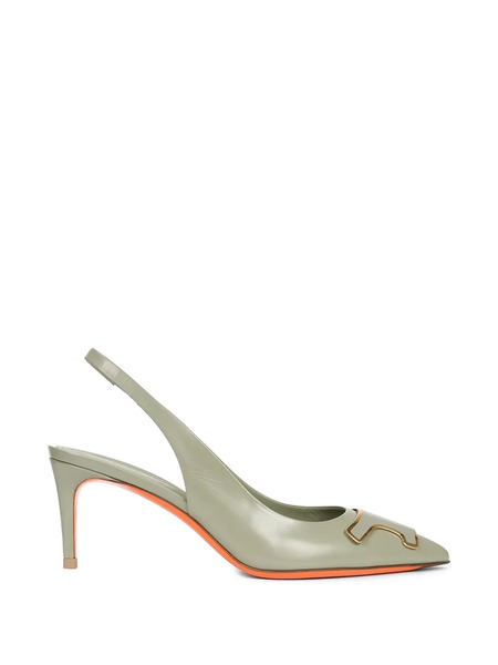  Santoni Detail Slingback Pumps - Green 