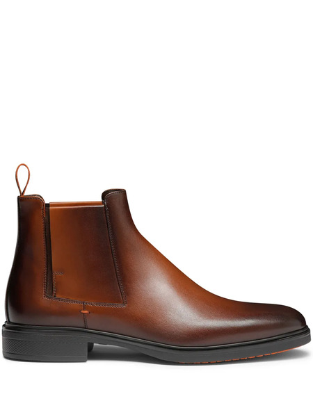  Santoni Easy Leather Ankle Boots - Brown 