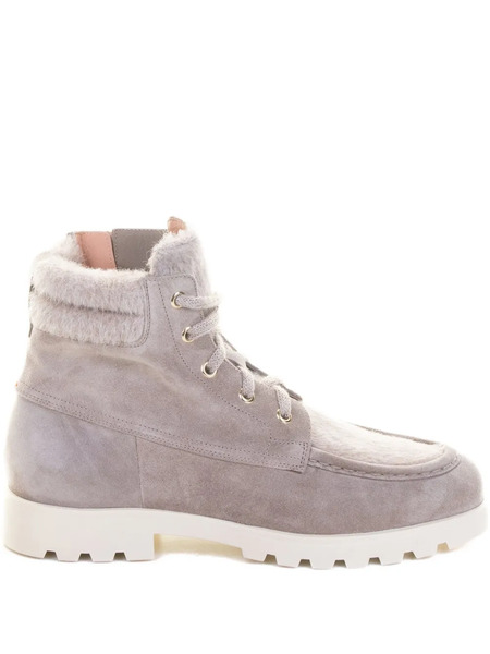  Santoni Fur-trimmed Boots - Grey 