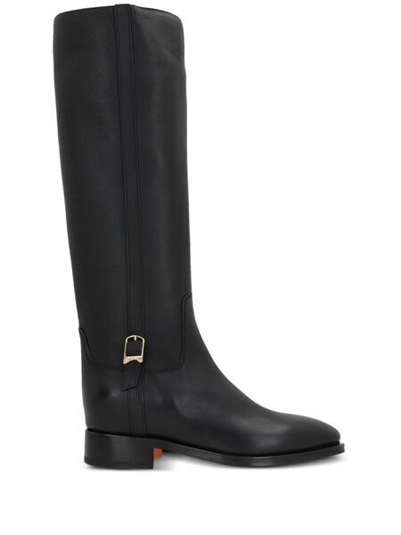  Santoni Knee-high Leather Boots - Black 