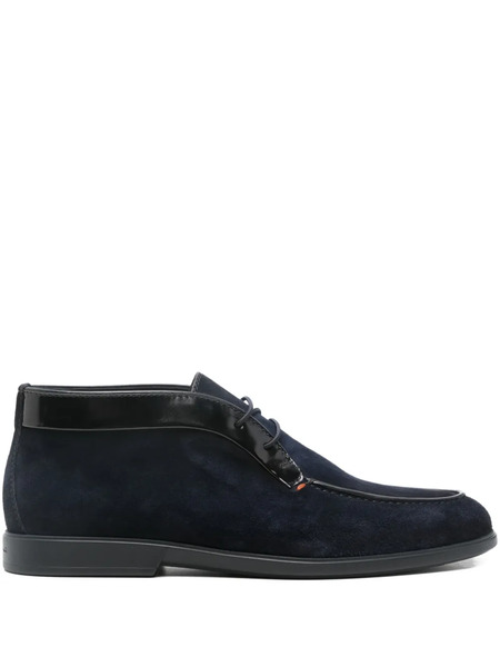  Santoni Lace-up Panelled Boots - Blue 