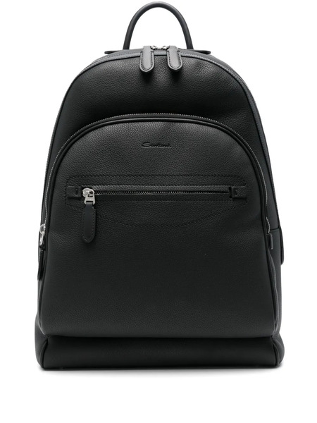  Santoni Leather Backpack - Black 