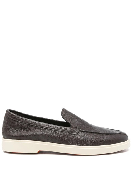  Santoni Leather Loafers - Brown 