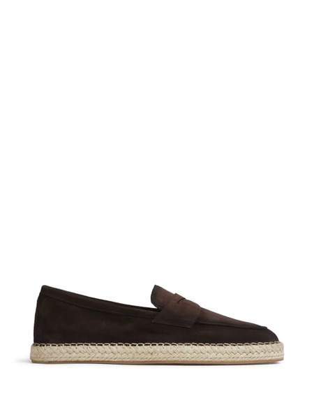  Santoni Leather Loafers - Brown 