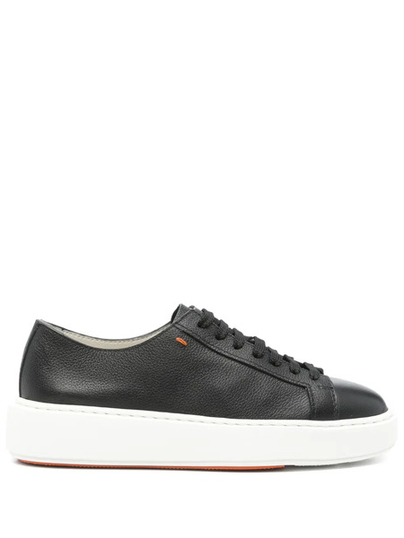  Santoni Leather Sneakers - Black 