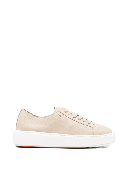  Santoni Leather Sneakers - Neutrals 