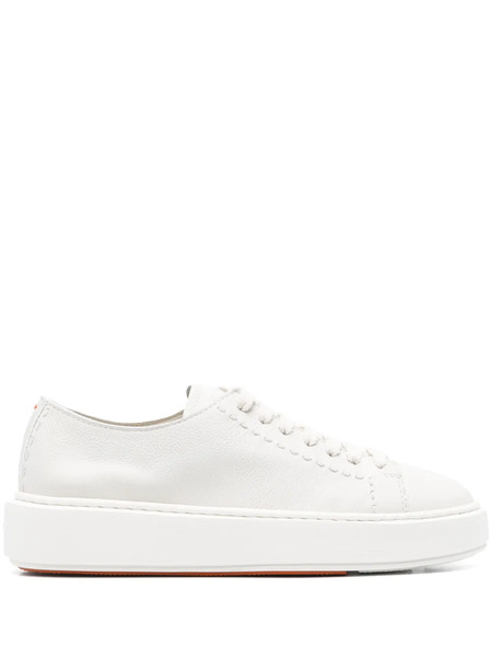  Santoni Leather Sneakers - White 
