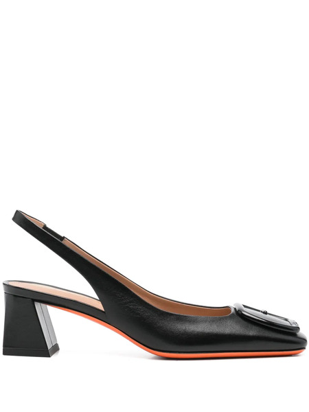  Santoni 55mm Leather Pumps - Black 