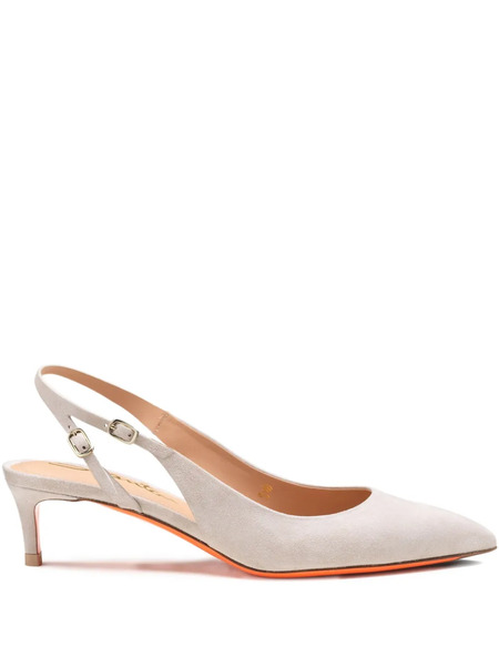  Santoni 45mm Mid-heel Suede Pumps - Neutrals 