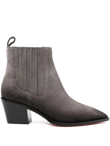  Santoni 60mm Pointed-toe Suede Chelsea Boots - Grey 
