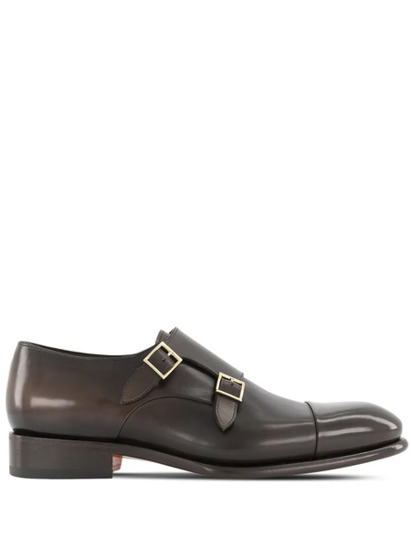  Santoni Monk Strap Shoes - Brown 