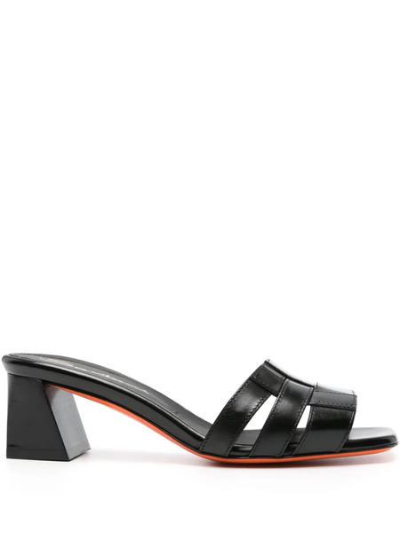  Santoni Open-toe Leather Sandals - Black 