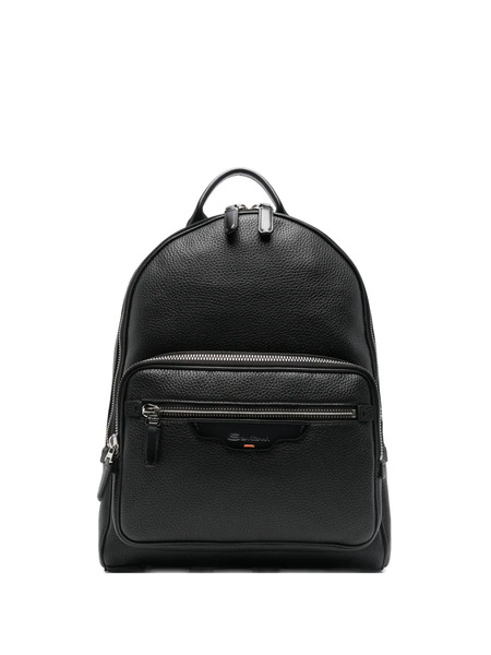  Santoni Pebble-leather Backpack - Black 