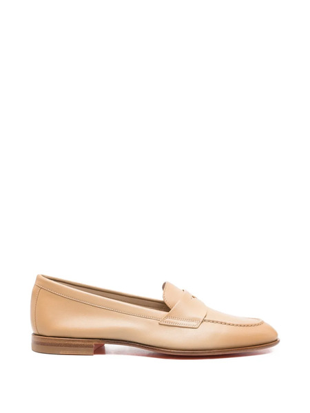  Santoni Penny-strap Leather Loafers - Neutrals 