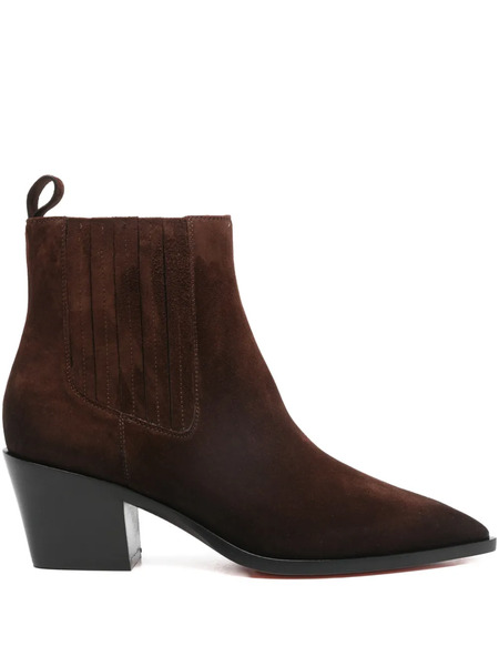  Santoni Pointed-toe Suede Boots - Brown 