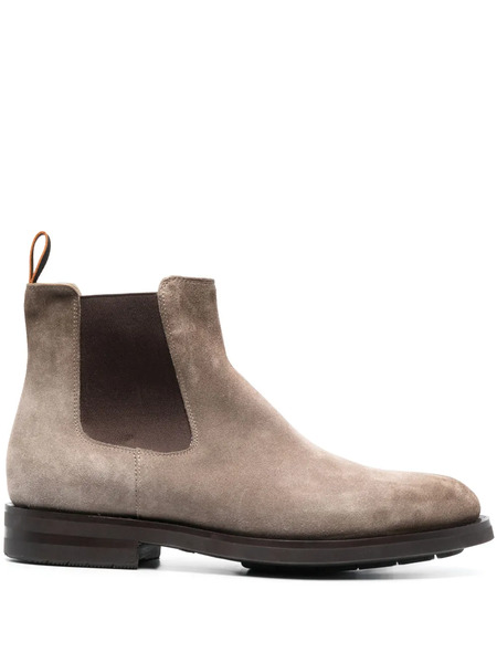  Santoni Round-toe Suede Ankle Boots - Brown 