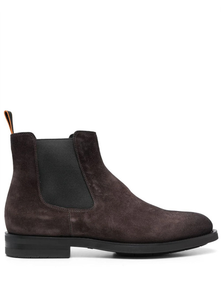  Santoni Round-toe Suede Ankle Boots - Brown 